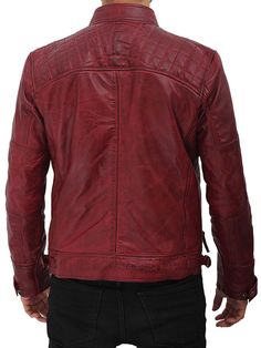 A must-have for all seasons in men’s wardrobe! This Maroon Waxed Motorcycle Style Jacket is made of real leather having features of snap button collar and cuff, zip closure, and include quilted shoulder padding and leather pulls. You can pair this jacket smart casually with Jeans, T-shirts, formal shirts, boots, sneakers, or matching shoes. Specification: Material: Real Leather, soft polyester lining with quilted foam Front: Zip Closure, Snap Button Collar Pockets: Four Outer Pockets, Two Inside Leather Jacket For Urban Adventures, Leather Long Sleeve Jacket For Urban Adventures, Long Sleeve Leather Jacket For Urban Adventures, Cafe Racer Leather Jacket For Fall Outdoor Activities, Cafe Racer Leather Jacket For Fall Outdoor, Fall Cafe Racer Leather Jacket For Outdoor, Fall Outdoor Cafe Racer Leather Jacket, Fall Outdoor Cafe Racer Biker Jacket, Cafe Racer Long Sleeve Outerwear For Fall