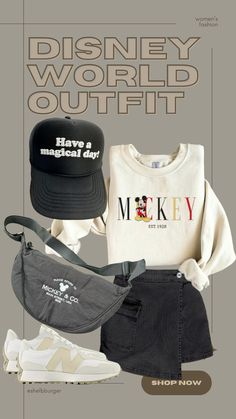 disney world outfit with mickey mouse hat, sweatshirt and fanny bag for sale on shop now