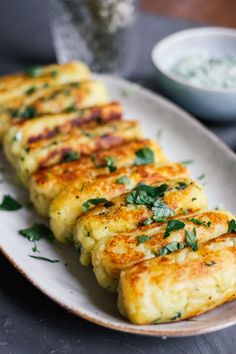 vegan potato cakes with spinach cream cheese filling