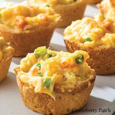 several mini quiche cups on a white tray