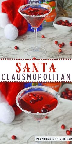 Add a touch of sparkle to your holiday celebrations with a Santa Clausmopolitan! This cranberry and vodka cocktail is as delicious as it is festive, making it the perfect drink for your Christmas soirée. Santa Clausmopolitan, Cranberry And Vodka, Cosmopolitan Recipe, Classic Martini, Vodka Cocktail, Juice Ice, The Cosmopolitan, Winter Drinks, Vodka Cocktails