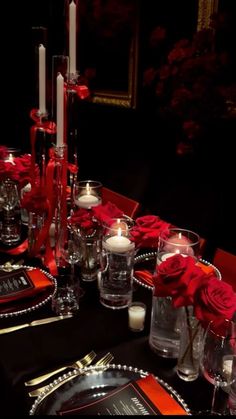 #wedding, #wedding inspiration, #event planning, #party ideas Red And Black Party Aesthetic, Black Gold And Red Party Decorations, Black And Red Party Decorations, Red And Black Party Decorations, Red Party Decorations, Red Party, Birthday Woman, New Years Party