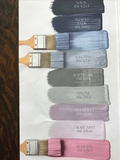 the paint colors are all different shades