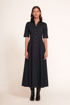 JOAN MAXI DRESS | BLACK Maxi Shirts, Maxi Dress Black, Maxi Shirt Dress, Black Maxi Dress, Cotton Poplin, Stretch Cotton, Dress Making, Dress Black, Sign Up