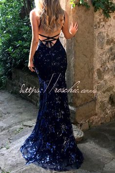 Backless Mermaid Prom Dresses, Navy Blue Formal Dress, Formal Prom Dresses Long, Perfect Dresses, Professional Dress, Blue Dress Formal, Backless Maxi Dresses, Solid Color Dress, Professional Dresses