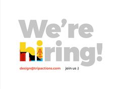 we're hiring sign with the words design @ practions com join us