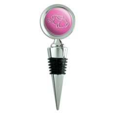 a pink bottle stopper with an elephant on it's top and the word love in