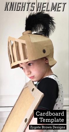 Kids cardboard knights helmet template Helmet Template, Costumes Faciles, Knights Helmet