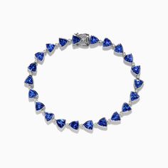 Effy Sterling Silver Tanzanite and Diamond Bracelet Elegant Tanzanite Jewelry With Trillion Cut, Elegant Trillion Cut Tanzanite Jewelry, Sapphire Bracelets For Formal Occasions, Formal Sapphire Sterling Silver Gemstone Bracelet, Elegant Tanzanite Bracelets For Formal Occasions, Round Tanzanite Bracelets For Formal Occasions, Elegant Silver Tanzanite Bracelets, Formal Tanzanite Round Bracelets, Formal Tanzanite Bracelets Fine Jewelry