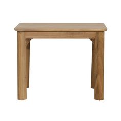 a small wooden table sitting on top of a white background