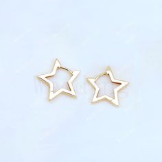 14k Solid Yellow Gold Star Hoops Earring Minimalist Dainty Hoops Star Huggie Celestial Earrings Attractive & Beautiful Gold Handmade Jewelry ≫ Features * SKU : A-25 * Inner Diameter : 6mm, 7mm, 8mm, 10mm * 14K Solid Yellow Gold, ( Available in  14K Yellow Gold, 14K Rose Gold & 14K White Gold ) * Option available in 18K Gold * All size available * Ready to Ship in 1-2 Weeks ≫ FAQ below for more detail. ✦ Sizing : -              We can adjust most items to fit your sizing preferences. Most items c Custom Earrings, Gold Stars, Minimalist Earrings, Jewelry Earrings Hoops, Valentine Day Gifts, Natural Gemstones, Hoop Earrings, Handmade Jewelry, Yellow Gold