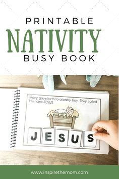 the printable nativity busy book for toddlers to practice their letters and numbers