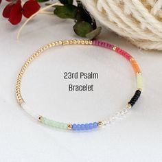 23rd Psalm Bracelet, Religious Jewelry, Confirmation Gift, Christian Jewelry, First Communion Gift, Baptism Gift, Stretch Beaded Bracelet - Etsy Psalm 23 Jewelry, Psalm Bracelet, 23rd Psalm, Bible Verse Bracelet, Children Church, Scripture Jewelry, First Communion Gifts, Morse Code Bracelet, Communion Gifts