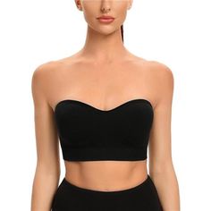 -90% Nylon, 10% Spandex -Imported -Pull-On Closure -Hand Wash Only -Premium Fabric: The Strapless Bandeau Bra Is Made Of 90% Nylon,10% Spandex, Nice Quality Fabric. The Tube Top Bra Is A Great Fit, Which Is Very Comfortable, Stretch And Smooth,Skin-Friendly, And Soft To Touch. -Removable Pads & Wire-Free Bandeau Bra Is Designed With Removable And Soft Pads. Removable Padded Is Convenient For Replacement And Washing, Which Always Retains Its Shape, And Has Great Coverage. -Non-Slip Strapless Bra Seamless Stretch Tube Top Shapewear, Seamless Stretch Shapewear Tube Top, Seamless Stretch Tube Top For Shapewear, Seamless Elastane Tube Top, Seamless Solid Color Elastane Tube Top, Elegant Stretch Seamless Tube Top, Black Strapless Elastane Tube Top, Black Stretch Tube Top With Built-in Bra, Seamless Bandeau Crop Top In Elastane