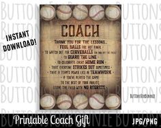 baseball coach appreciation sign with the words coach on it and lots of balls in front