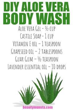 Aloe Vera Body Wash, Turmeric For Skin, Natural Beauty Hacks, Body Wash Recipe, Diy Body Wash, Castille Soap, Aloe Vera For Skin, Aloe Vera Skin Care, Ace Family