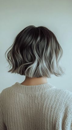 23 Chic Brown Hair with Silver Highlights Ideas: Fresh Hairstyles You’ll Love Icy Brown Hair, Brown And Silver Hair, Grey Brown Hair