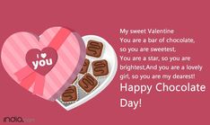 chocolates in a heart shaped box with the words, you are a bar of chocolate, so you are sweet