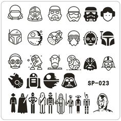 the star wars symbols are shown in black and white