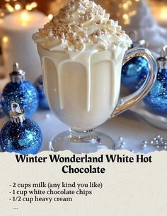 Hot Chocolate Ingredients, Recipes Winter, Chocolate Ingredients, Hot Drinks Recipes, Holiday Pies, Drink Recipes Nonalcoholic, White Hot Chocolate, Hot Chocolate Bars, Winter Drinks