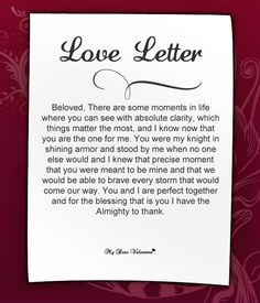 a piece of paper with the words love letter written on it