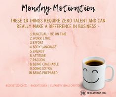 there is a coffee cup with the words monday motivation written on it and an image of a smiley face