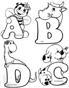 the letter b is for dog and other animals with their names in black and white