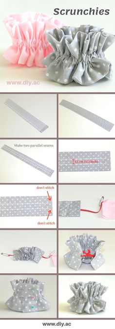 the instructions for how to make a ruffled headband with ribbon and satin material