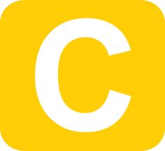 the letter c is shown in yellow