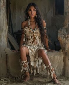 a beautiful young woman sitting on top of a wooden bench