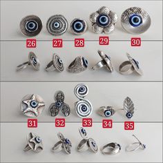 "-Adjustable ring Matte silver plated ring Acrilic evil eye stone Popular evil eye ring! Silver plated brass. The evil eye is a symbol of protection. It is thought to ward off evil. Bohemian antique silver rings for different styles, stylish and fashionable statement ring set for women and teen girls, make you look more unique in daily life. Come and get yours! you can stack them or wear them individually, giving you a variety of options to suit your different dressing needs Each finger has a di Adjustable Evil Eye Ring Jewelry, Adjustable Sterling Silver Evil Eye Ring, Silver Evil Eye Open Ring, Unique Silver Evil Eye Jewelry, Protection Rings, Blue Evil Eye Ring, Rings Minimal, Evil Eye Stone, Eye Ring Silver