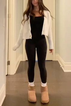 top: Wilfred aritzia  leggings: lululemon  sweater: abercrombie Aritzia Tracksuit, Superpuff Outfit, Recreatable Outfits, Aritzia Leggings, Ugg Fits, Lounge Fits, Funky Fits, Aritzia Outfit, Lululemon Outfit