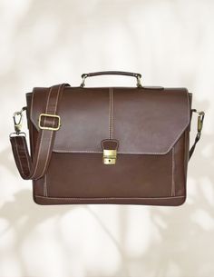 Luxury Men's Satchel Briefcase, Luxury Brown Satchel With Interior Card Slots, Luxury Men's Briefcase With Leather Backing, Chocolate Status, School Corridor, Leather Office Bags, Natural Leather Bag, Leather Studio, Leather Briefcase Men