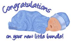 congratulations card for a new baby boy with an image of a sleeping baby wearing a blue hat