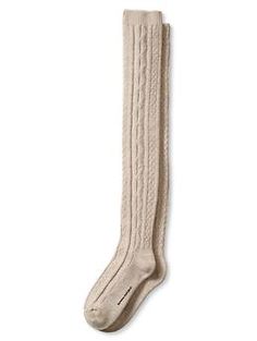 Oatmeal Cable-Knit Over-the-Knee Sock Fall Cable Knit Knee-high Socks, Knee-high Cable Knit Socks For Stocking Stuffers, Casual Fitted Cable Knit Knee-high Socks, Cozy Thigh High Cable Knit Leg Warmers, Knee-high Cable Knit Leg Warmers, Cozy Over-the-knee Legwear For Fall, Casual Over-the-knee Fall Socks, Casual Over-the-knee Socks For Fall, Casual Cable Knit Knee-high Socks