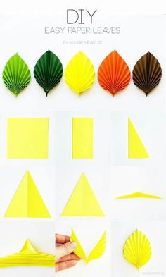 how to make origami paper leaves