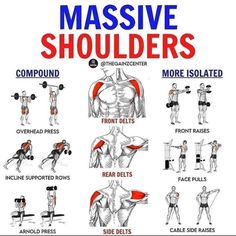 a poster showing how to use the massive shoulders