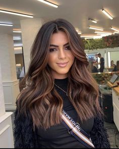 Brunette Hair With Babylights, Hair With Babylights, Long Hair 2022, Black Hair Balayage, Hair 2022, Bee Free, Brunette Hair With Highlights, Dark Hair With Highlights