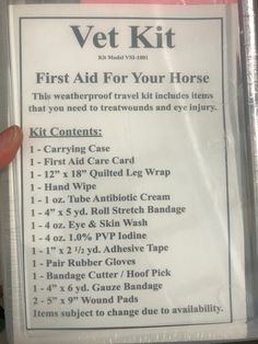 the vet kit for your horse is in its package