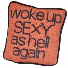 Velvet "Woke Up Sexy As Hell Again" Feather Down Pillow Trippy Home Decor, Tapestry Apartment, Funny Apartment Decor, Cool Pillows, Tapestry Pillows, Funky Room Decor, Funky Pillows, Alternative Home Decor, Homemade Pillows