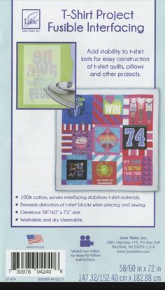 t - shirt project fabric kit for quilting