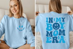 In My Girl Mom/Boy Mom Era Crewneck Mom Era, My Boy, Boy Mom, Girl Mom, Black Boys, White Boys, Fabric Softener, Large White, Heat Press