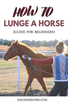 a woman leading a horse with the text how to lunge a horse guide for beginners