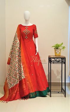 Floor Length Dresses Indian, Kurti Simple, Floor Length Kurti, Long Frock, Long Gown Dress