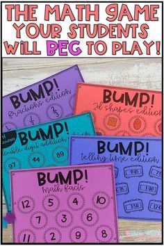 the math game for students will be to play bump, bump and learn numbers