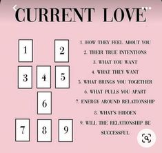 a pink poster with the words current love written in black and white, on top of it