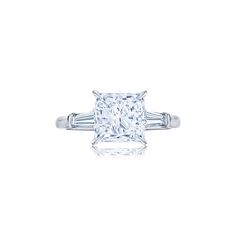 an engagement ring with a princess cut diamond