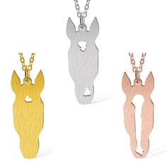 PRICES MAY VARY. ★ Premium Quality - Made of high-quality stainless steel and silver material, this horse pendant necklace is non-fading, anti-tarnishing, and scratch-resistant. ★ Unique Horse Jewelry - The chain is dainty but firm, and will not be easy to break. Our horse charm necklace with a special cutout silhouette design, you're bound to surprise your loved one. ★ Perfect Gift - The hollow horse charm necklace makes a beautiful gift for horse lovers. Best horse gifts for teen girls. ★ Note Horse Keepsake, Horse Head Silhouette, Horse Markings, Head Silhouette, Horse Pendant, Horse Necklace, Custom Horse, Horse Jewelry, Horses Pendant