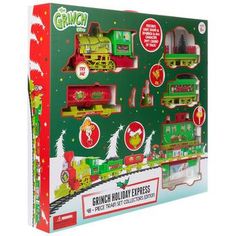 the grinch holiday express train set is in its box