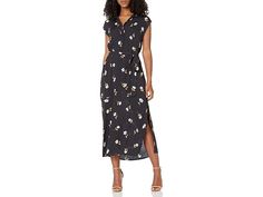 Billabong Lovely Ways Button Front Midi Dress - Women's Dress : Black Floral : 100% Viscose India Hand Wash Only LOVELY WAVES DRESS: This timeless, midi length dress is woven dress is a perfect fit for all seasons. Perfect for layering under your favorite cardigan or jacket, or the ultimate spring dress on it's own FIT: Features a flattering, removeable self belt and may be worn belted or loose and relaxed. Finished off with cap sleeve detailing FABRIC: 100 % Rayon fabrication means a ultra flat Floral Wrap Maxi Dress, Wrap Maxi Dress, Billabong Women, Women Tunic Tops, Gala Dresses, Floral Jumpsuit, Woven Dress, Going Out Dresses, Maxi Wrap Dress